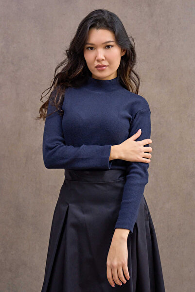 KÜÇÜĞÜM BUTİK Navy Blue Color Long Sleeve High Neck Badi