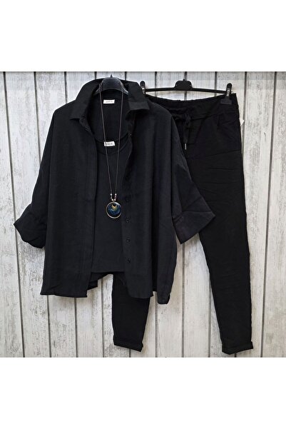 pudubutik Flowy Lyocell Black Shirt