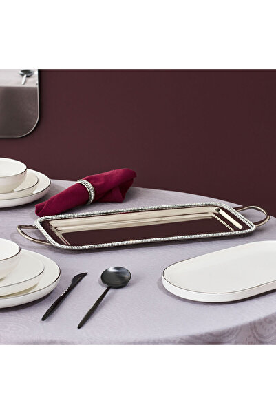 Karaca Home Majesty Dekoratif Tepsi Kulplu 45,75 x 17,75 cm