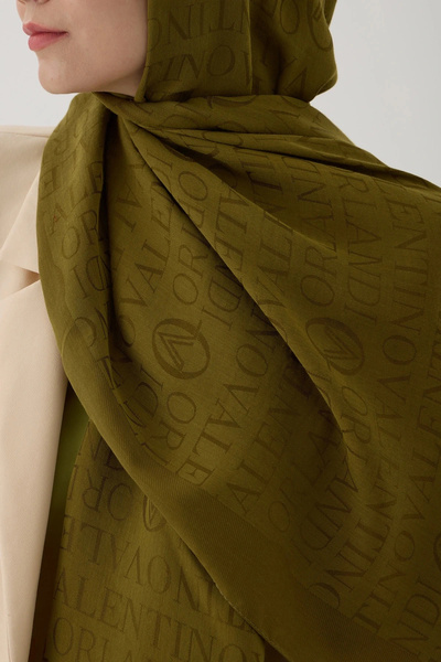 Valentino Orlandi Vo Logo Shawl - Oil Green