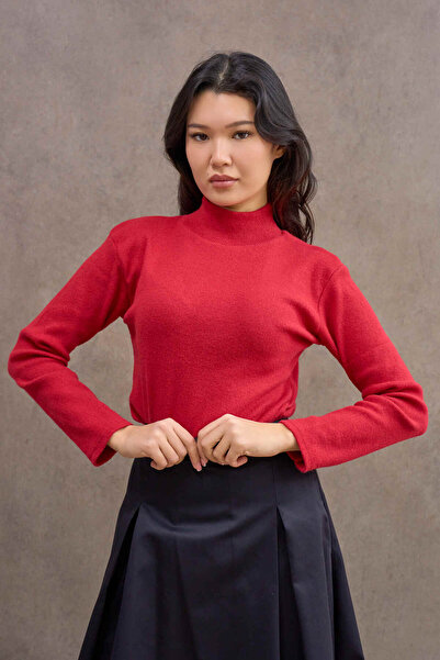 KÜÇÜĞÜM BUTİK Red Color Long Sleeve High Neck Badi