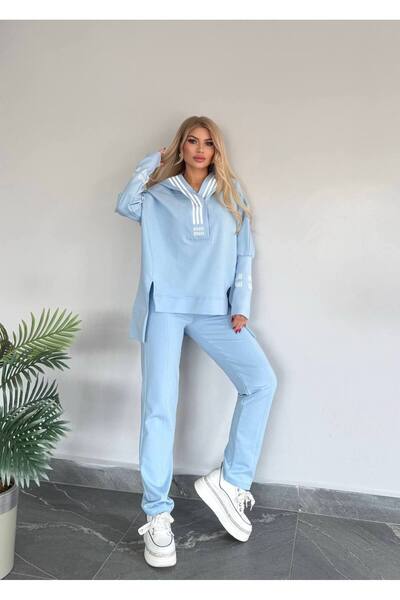 Bella Belluci Hooded Sports Suit with Rubber Detail on the Sleeves