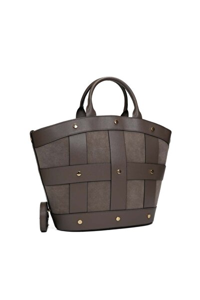 Posete Fagaras Damiana Leather Purse - Grey, Genuine Leather Office Bag, Handbag, Bags