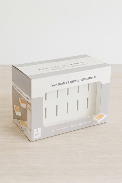 Bayev Σετ 2 αυτοκόλλητων ράφια σαπουνιού και σφουγγαριού - 2 αυτοκόλλητα ράφια τοίχου