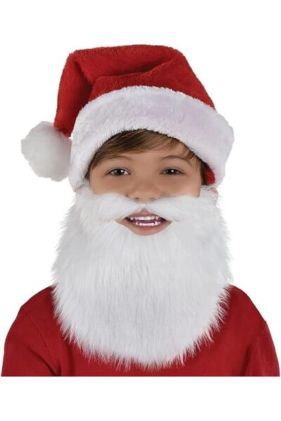 Colorland إكسسوار لحية سانتا باللونين الأحمر والأبيض (للأعمار من سنة فما فوق)