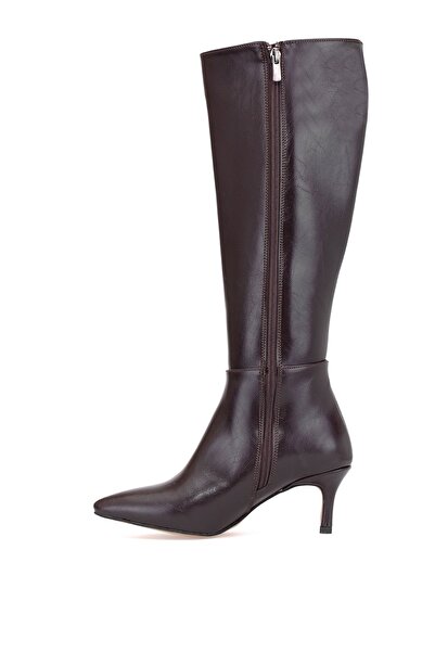 Ayakkabı Fuarı Γυναικείες μπότες με τακούνι Elit Brk612C καφέ