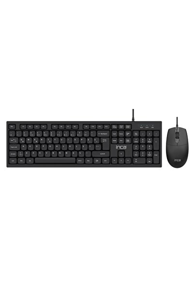 Inca IMK-376T Kablolu Türkçe Q Klavye Mouse Seti | 105 Tuş Ergonomik Tasarım USB 2.0 10 Milyon Tuş Ömrü