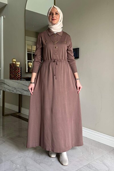 Rabia Şamlı Hazan Knitwear Dress Milky Coffee
