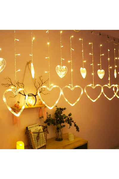 shopwave GÜN IŞIĞI - KALPLİ 3MT - FİŞLİ EKLEMELİ - FONKSİYONLU LUX SARKIT PER...