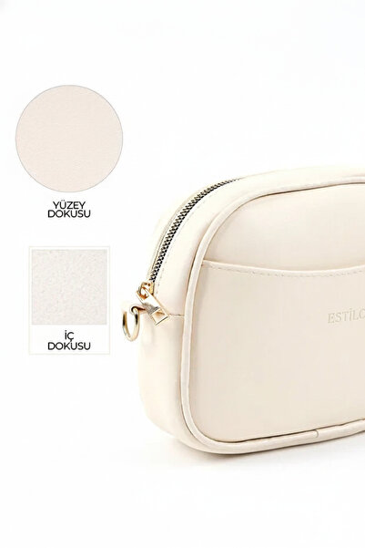 Estilo Lingerie Faux Leather Zippered 2-Compartment Adjustable Column Strap Shoulder Bag