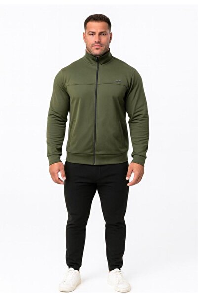 AXXEL Men's Khaki Dalgıç Fleece-Lined Tracksuit Suit-T1290