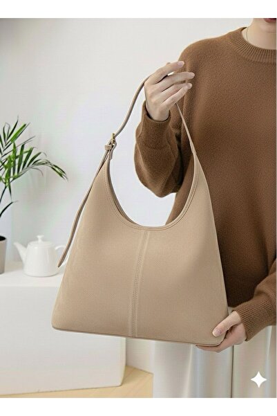 Madame Women's Shoulder Bag Soft Exterior Textured Quality Craftsmanship Lined Eyelet Suede Leather Handbag with Zipper