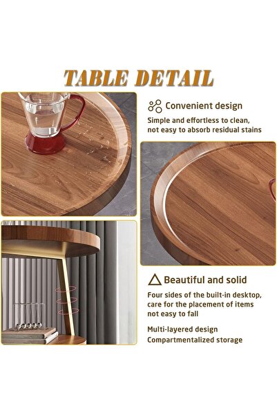 Türkiye Round Side Table 3-Tier Storage Metal Small Coffee Table