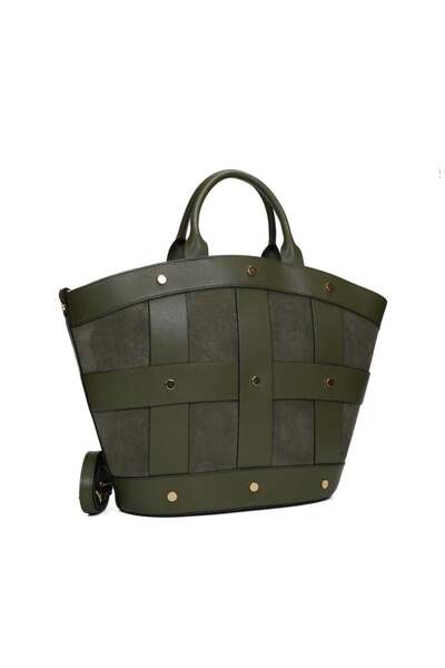 Posete Fagaras Damiana Leather Purse - Khaki, Genuine Leather Office Bag, Handbag, Bags