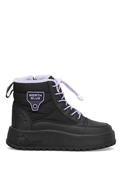 Ayakkabı Fuarı Elit Asnrt037 Girl's Flat Boots Black - Lilac