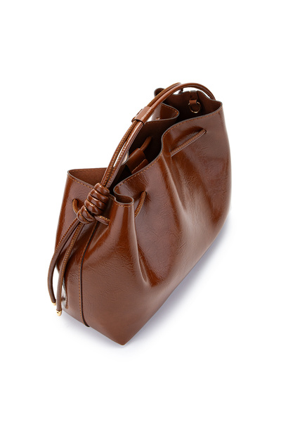 minebag Ruched Detail Yavru Çantaı Elin Women's Crossbody Bag Brown