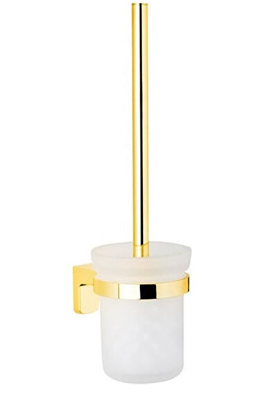 MegaVitrin Premium Toilet Brush Gold Wall Mounted Stainless Wc Brush Holder Luxury Accessory 5 Years Warranty