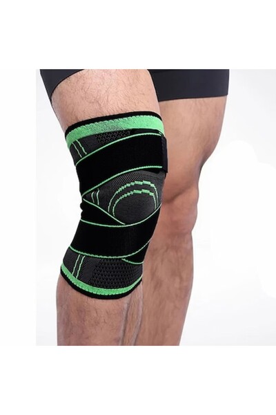 Kludoo Ρυθμιζόμενη Ελαστική Επιγονατίδα με Ελαστικούς Ιμάντες, Μαύρο/Πράσινο,...