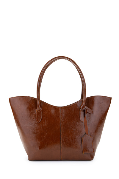 minebag Double Handle Faux Leather Hype Women's Shoulder Bag Brown