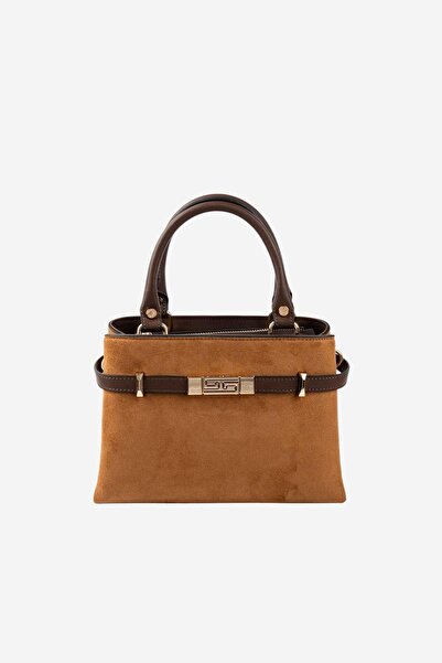 Silver Polo SP1149 Kadın El Çantası Süet Taba-Kahve