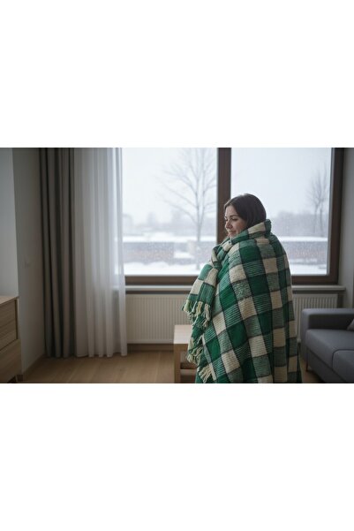 SHome Saçaklı Tek Kişilik TV Battaniyesi 150×200 cm – Yumuşak Dokulu %70 Akri...