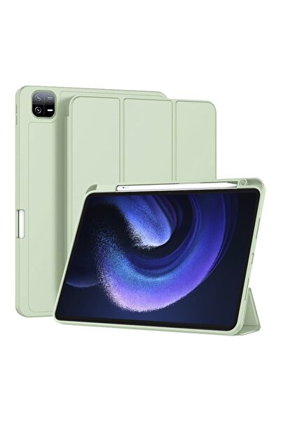 SKYDDAR INNOVATION Tablet case for Xiaomi Pad 6 / Pro, Pencil holder, Flex Trifold, sticker set, Light Green