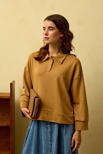 Ceylan Otantik Καραμέλα Polo Neck Crop