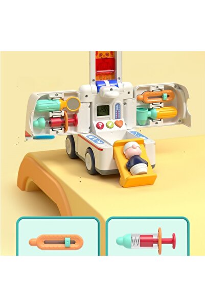 Ominii Early education toy car Electric early education ambulance with lights