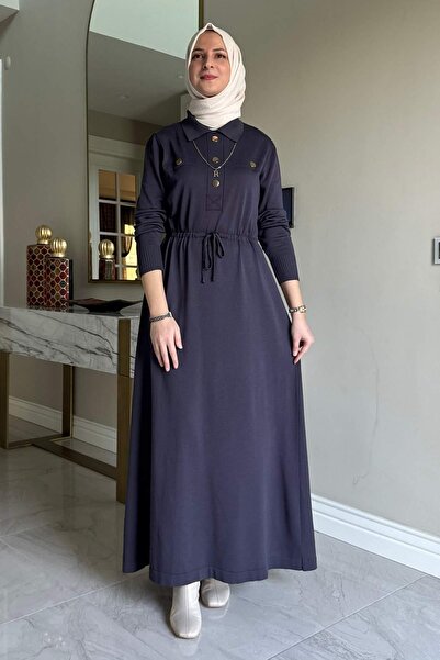 Rabia Şamlı Hazan Knitwear Dress Anthracite