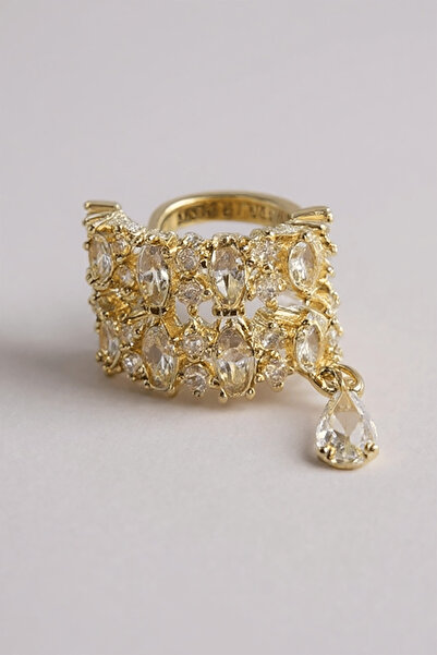 TAKIŞTIR Altın Renk Taş Detaylı Ear Cuff (Tek)