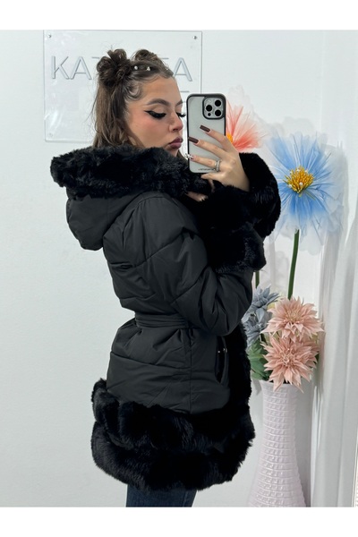 KATYDEA STORE Black fur jacket DEEA