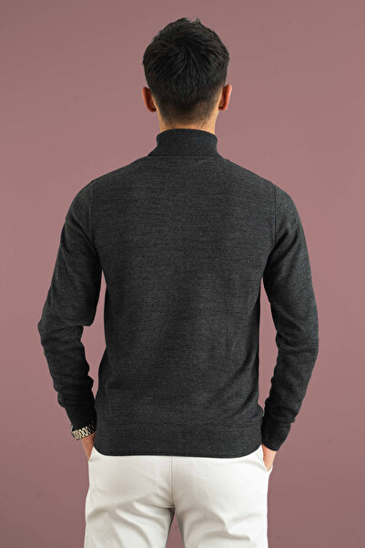 bombe Men's Slim Fit Half Turtleneck Cotton High Neck Sweatshirt Knitwear Sweater