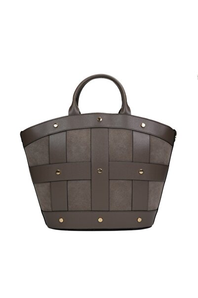 Posete Fagaras Damiana Leather Purse - Grey, Genuine Leather Office Bag, Handbag, Bags