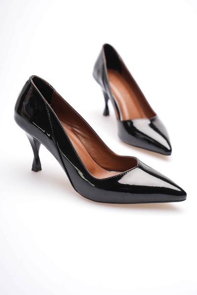 MARCHEO Monya Women's Black Patent Leather Heeled Shoes