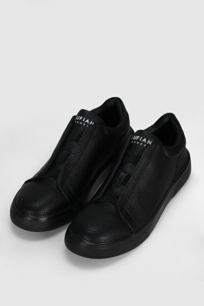 Lufian Dante Men's Leather Sneaker Shoes Black