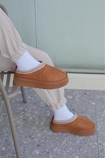 SOLAZER Women's Black Thick Soled Fur Slippers Boots 038-3