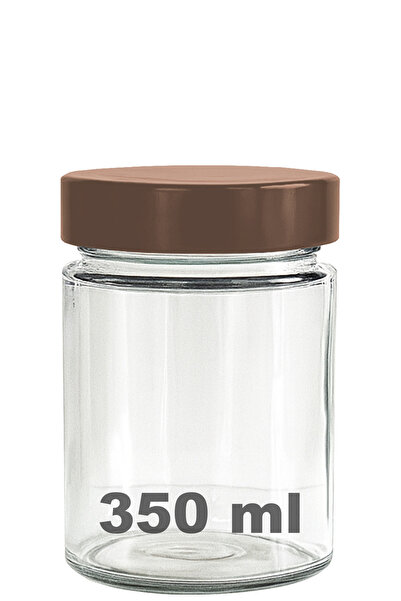 Afracam 350 ml Jar with Copper Deep Lid 350 Cc Transparent Jam, Marmalade Gla...