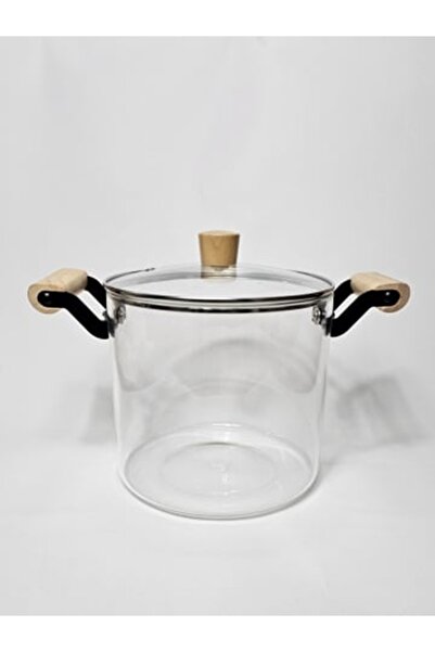Casalina Borosilicate glass pot with lid and wooden handles 4.5 L