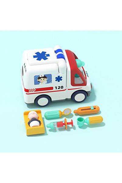 Ominii Early education toy car Electric early education ambulance with lights
