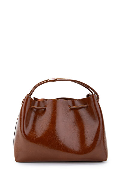 minebag Ruched Detail Yavru Çantaı Elin Women's Crossbody Bag Brown