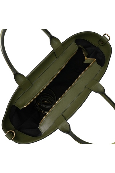 Posete Fagaras Damiana Leather Purse - Khaki, Genuine Leather Office Bag, Handbag, Bags