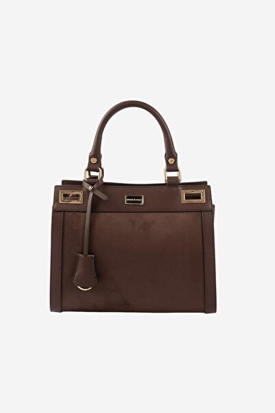 Silver Polo SP1174 Geantă de mână pentru femei din piele intoarsa maro