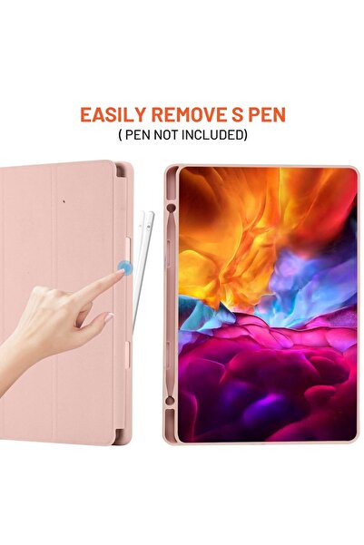 SKYDDAR INNOVATION Tablet case for Samsung Galaxy Tab S6 Lite, Pencil holder, Flex Trifold, sticker set, Pink