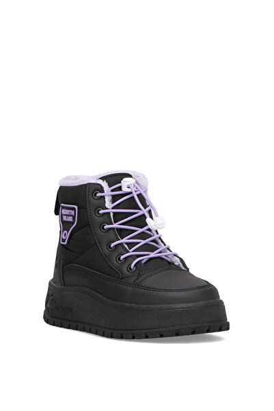 Ayakkabı Fuarı Elit Asnrt037 Girl's Flat Boots Black - Lilac