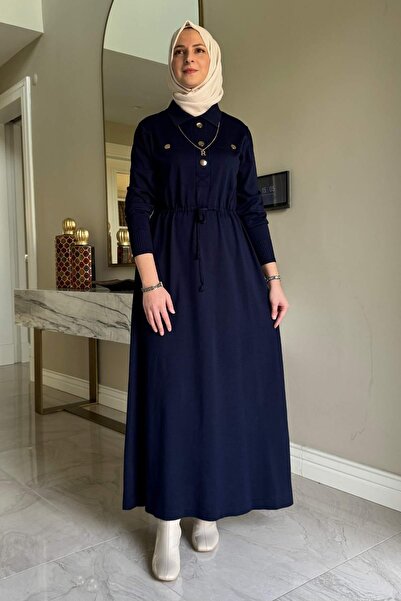 Rabia Şamlı Hazan Knitwear Dress Navy Blue