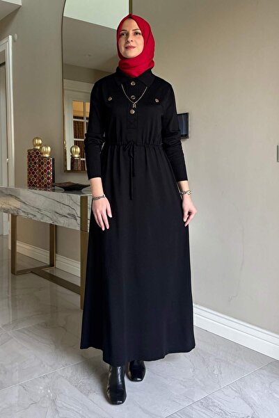 Rabia Şamlı Hazan Knitwear Dress Black