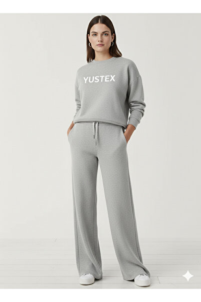 CAONNES KIŞLIK Şardonlu Kadın GRİ Eşofman Altı İçi Pamuklu Kış Kombini Baggy ...
