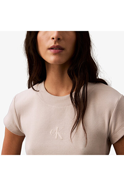 Calvin Klein Monogram Women's Beige T-Shirt