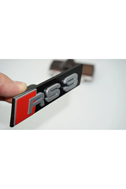 EDEXPORT RS3 Gri Kırmızı Ön Panjur Izgara Logo Arma Audi İle Uyumlu