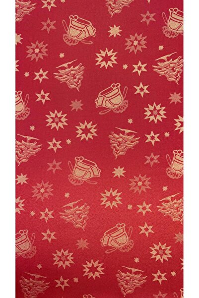 homease Glitter Jacquard Christmas Tablecloth – Red |   Pine Tree, Bell and Star Patterned